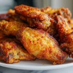 Deliciosas alitas de pollo en freidora de aire, crujientes y sabrosas.
