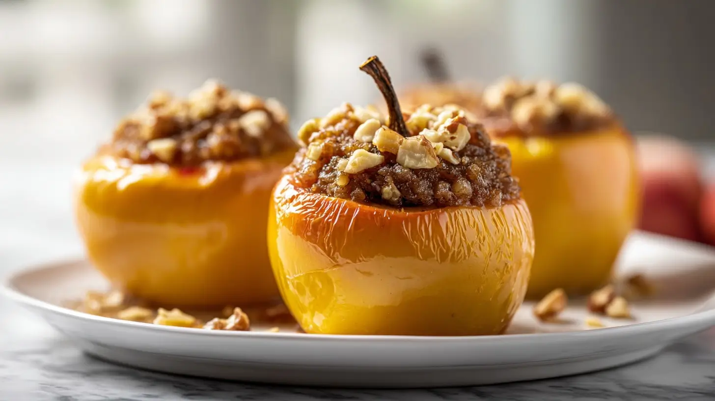 Deliciosas manzanas asadas en freidora de aire, perfectas para un postre saludable.