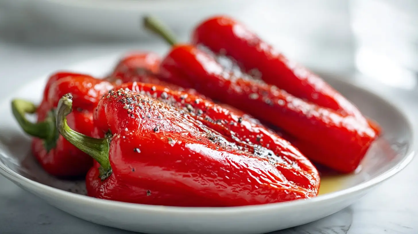 Deliciosos pimientos asados en freidora de aire, una receta fácil y saludable.