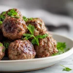 Deliciosas albóndigas en freidora de aire listas para disfrutar.