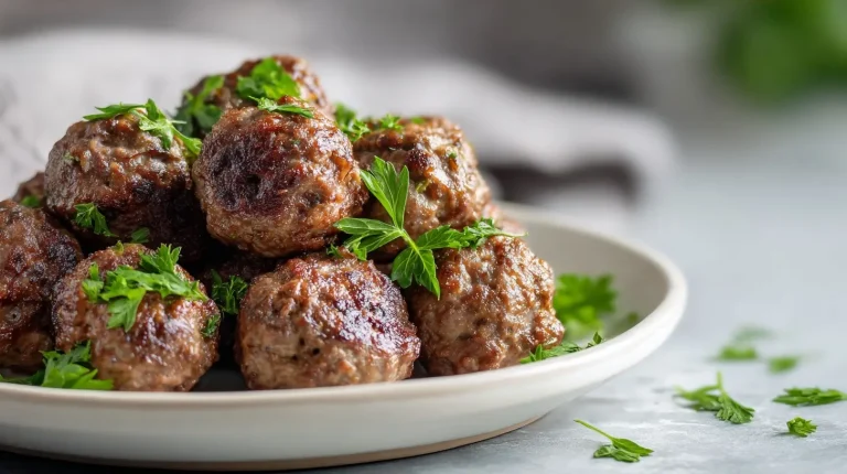 Deliciosas albóndigas en freidora de aire listas para disfrutar.