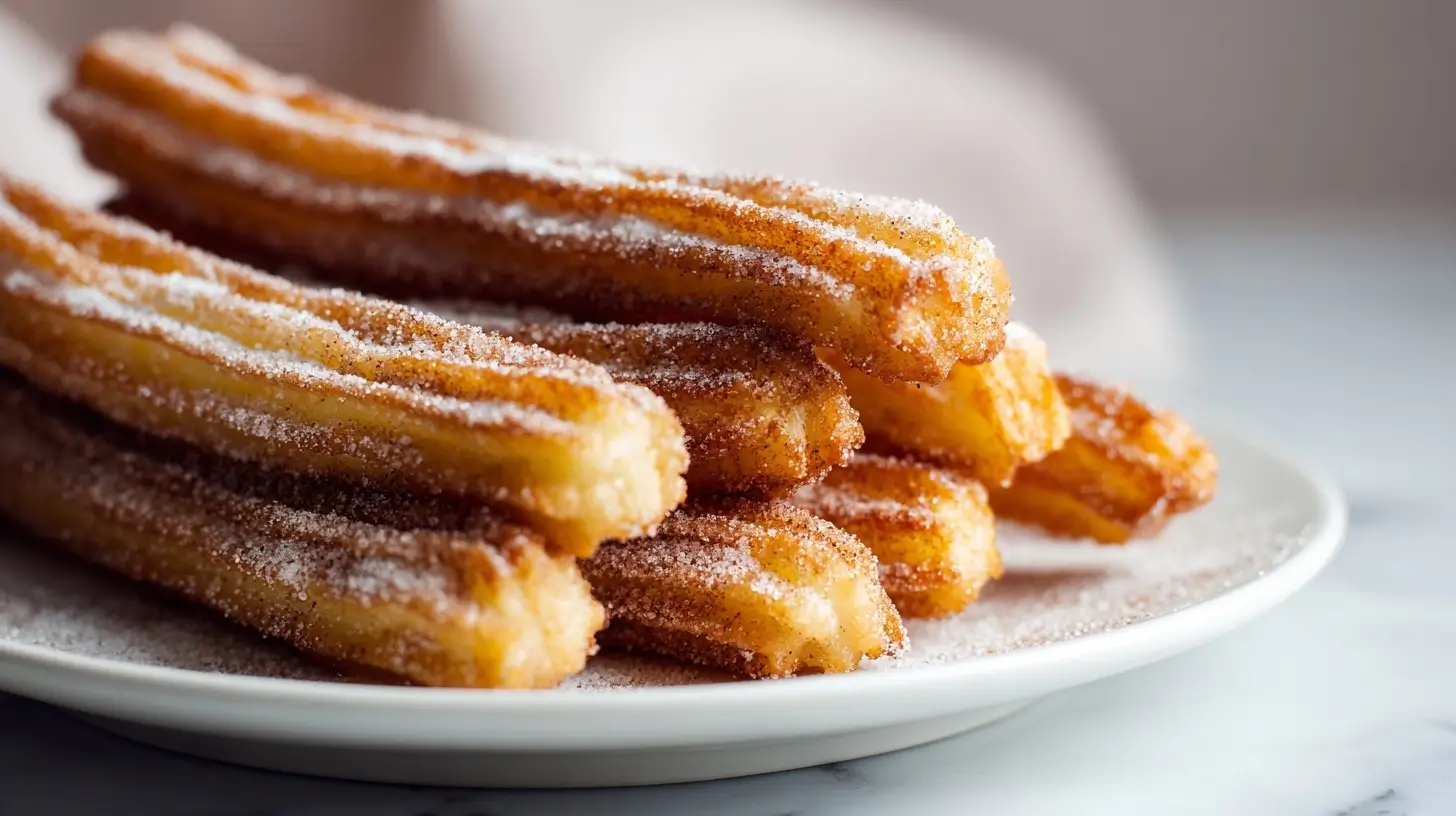 Deliciosos churros congelados en freidora de aire listos para disfrutar.