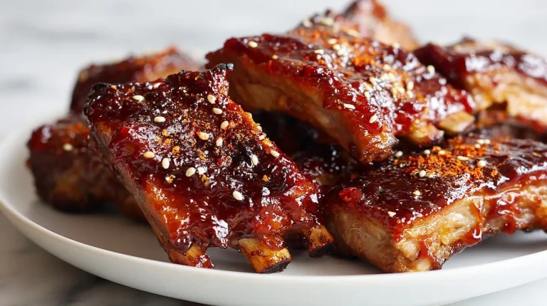Deliciosas costillas en freidora de aire, perfectas para una comida rápida y sabrosa.