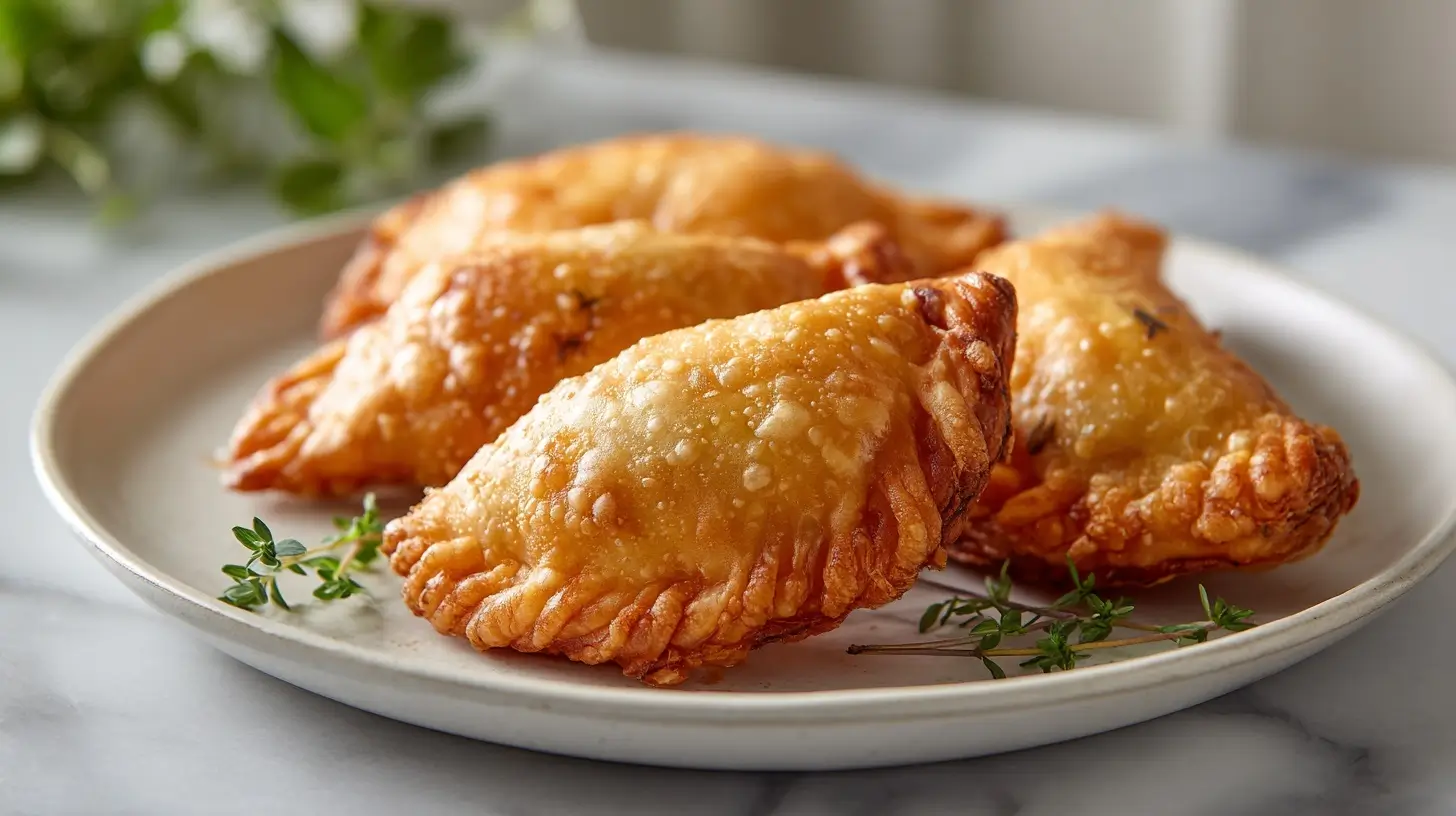 Deliciosas empanadillas en freidora de aire listas para disfrutar.