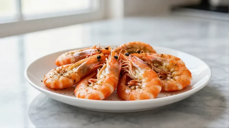 Deliciosos gambones cocinados en freidora de aire