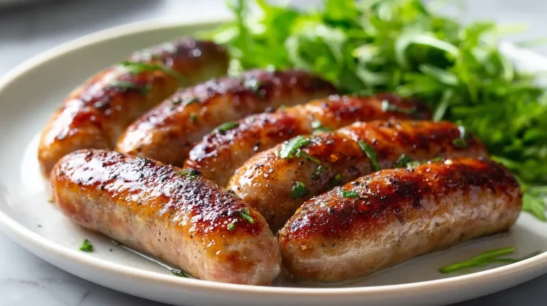 Deliciosas salchichas cocinadas en freidora de aire