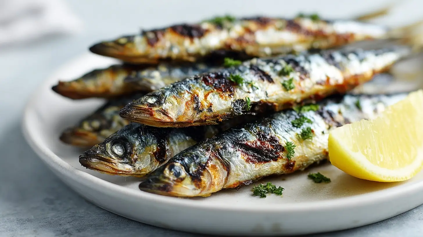 Sardinas crujientes y deliciosas preparadas en freidora de aire.