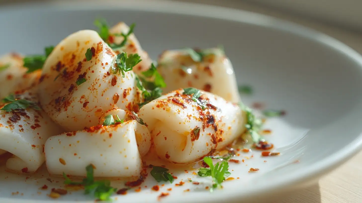 Deliciosa sepia en freidora de aire, ideal para una comida ligera y saludable.