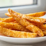 Disfruta del delicioso boniato frito en freidora de aire, crujiente y saludable.