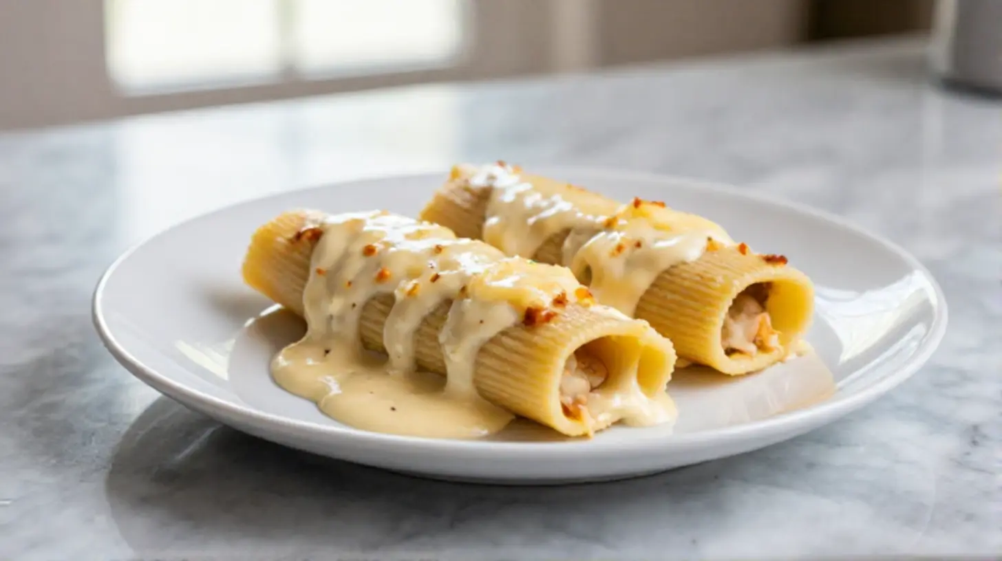 Canelones en freidora de aire listos para disfrutar.