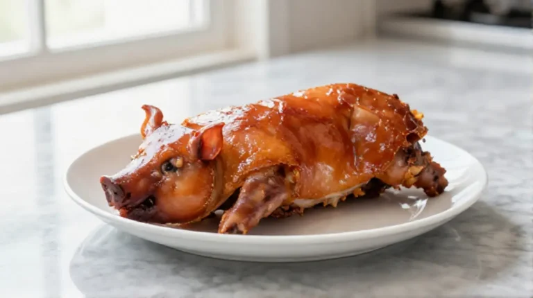 Cochinillo en freidora de aire, crujiente y delicioso.
