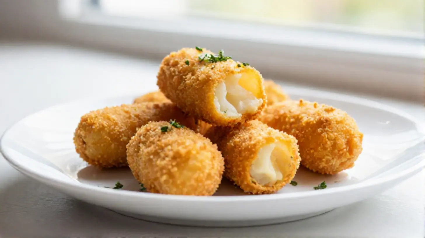 Deliciosas croquetas caseras hechas en la freidora de aire.