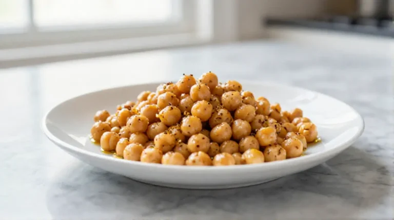 Garbanzos fritos crujientes en freidora de aire para un snack saludable.