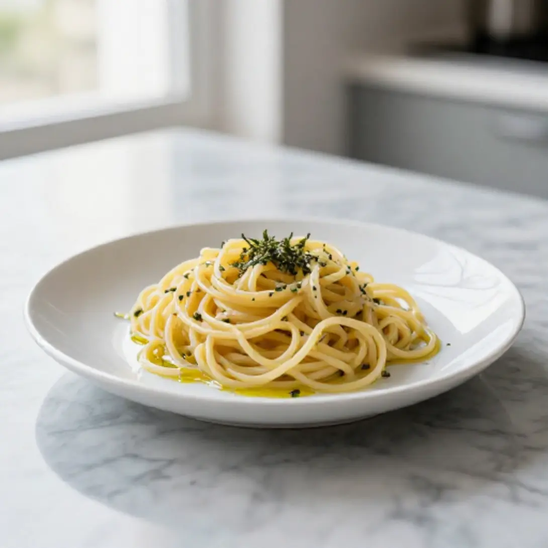Pasta cocida en freidora de aire, perfecta para cualquier comida.