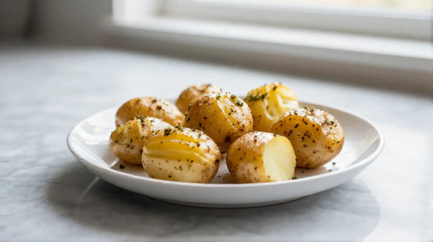 Deliciosas patatas hasselback preparadas en freidora de aire.