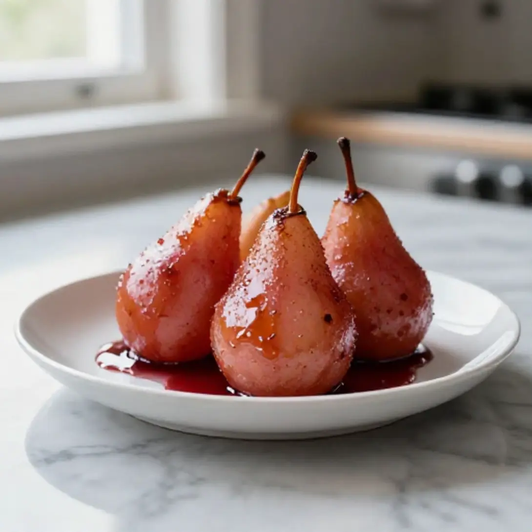 receta de peras al vino en freidora de aire