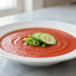 Preparación de gazpacho en freidora de aire, una receta fresca y ligera.