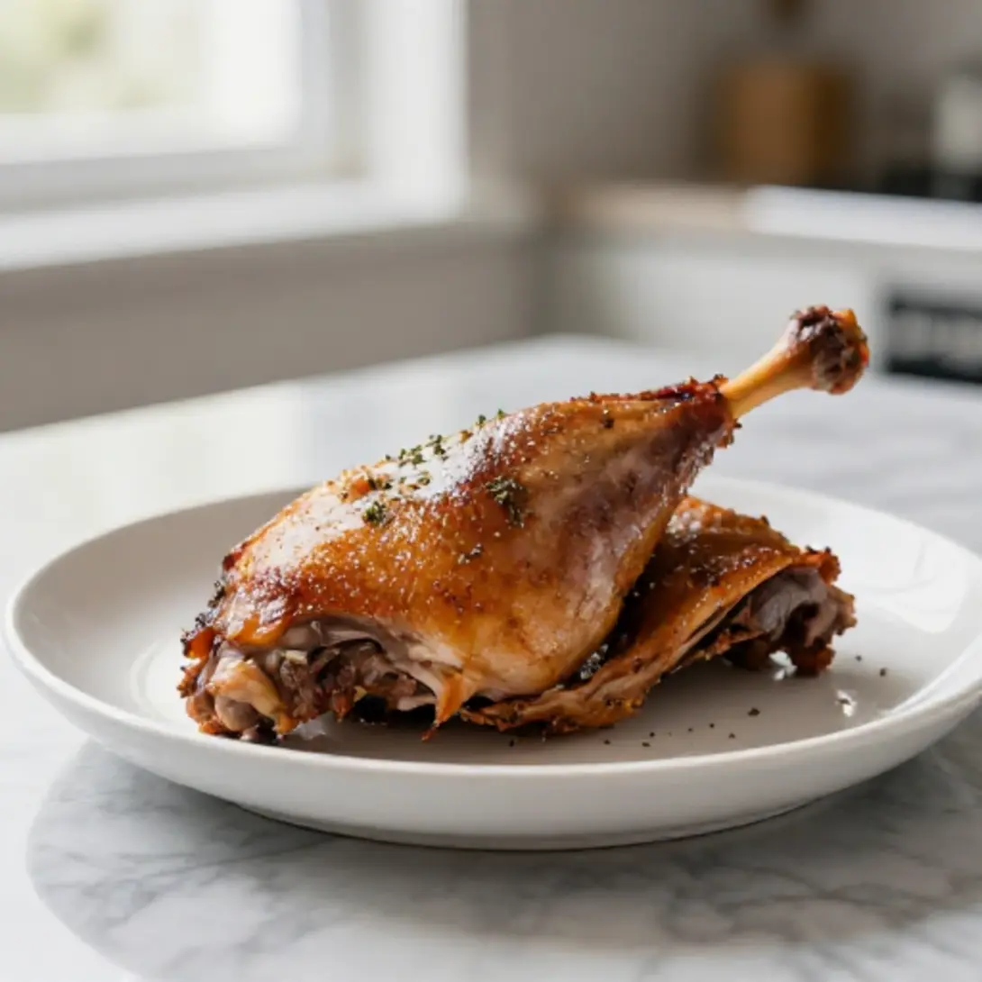 Receta de pato en freidora de aire que sorprende a todos.
