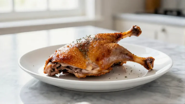 Delicioso pato en freidora de aire, preparado a la perfección.