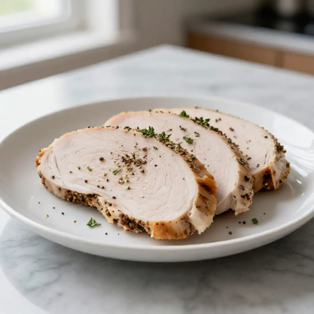 Receta de pechuga de pavo en freidora de aire que queda deliciosa.
