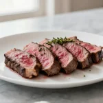 Delicioso solomillo de ternera preparado en la freidora de aire.