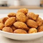 Deliciosas almendras tostadas en freidora de aire, perfectas para un snack saludable.