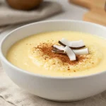 Delicioso arroz con leche cocinado en freidora de aire, suave y cremoso.