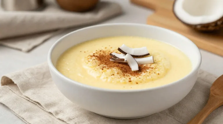 Arroz con leche en freidora de aire Delicioso arroz con leche cocinado en freidora de aire, suave y cremoso.