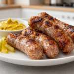 Deliciosa butifarra cocinada en freidora de aire, crujiente por fuera y jugosa por dentro.