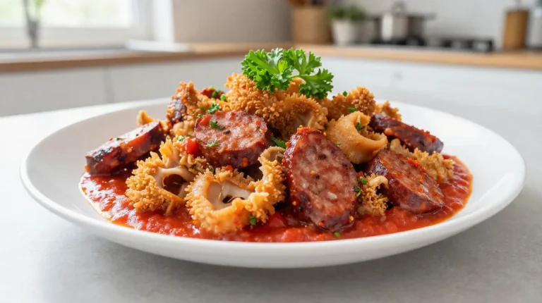 Deliciosos callos preparados de manera saludable en freidora de aire.