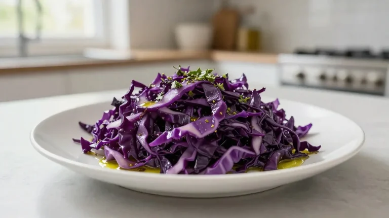 Deliciosa col lombarda cocinada en freidora de aire, suave y crujiente.