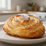 Deliciosa ensaimada preparada en freidora de aire, suave y esponjosa.
