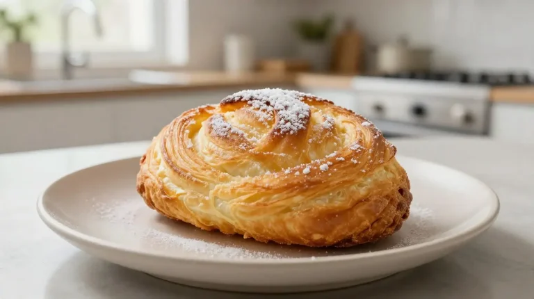 Deliciosa ensaimada preparada en freidora de aire, suave y esponjosa.