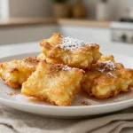 Deliciosa leche frita cocinada en freidora de aire con un exterior crujiente y un interior suave.