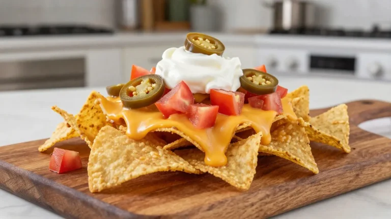 Deliciosos nachos crujientes cocinados en freidora de aire, perfectos para cualquier ocasión.