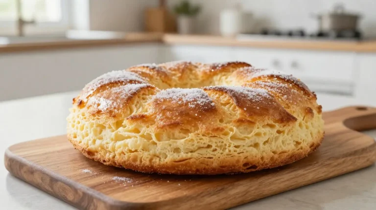 Deliciosa receta de sobao pasiego cocido en freidora de aire con textura esponjosa.