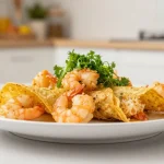 Deliciosa tortilla de camarones cocinada en la freidora de aire