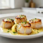Deliciosas vieiras en freidora de aire, perfectas para una cena especial.