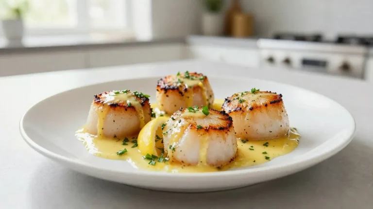 Deliciosas vieiras en freidora de aire, perfectas para una cena especial.